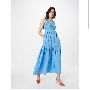 Abercrombie & Fitch Light Blue Tiered Maxi Dress